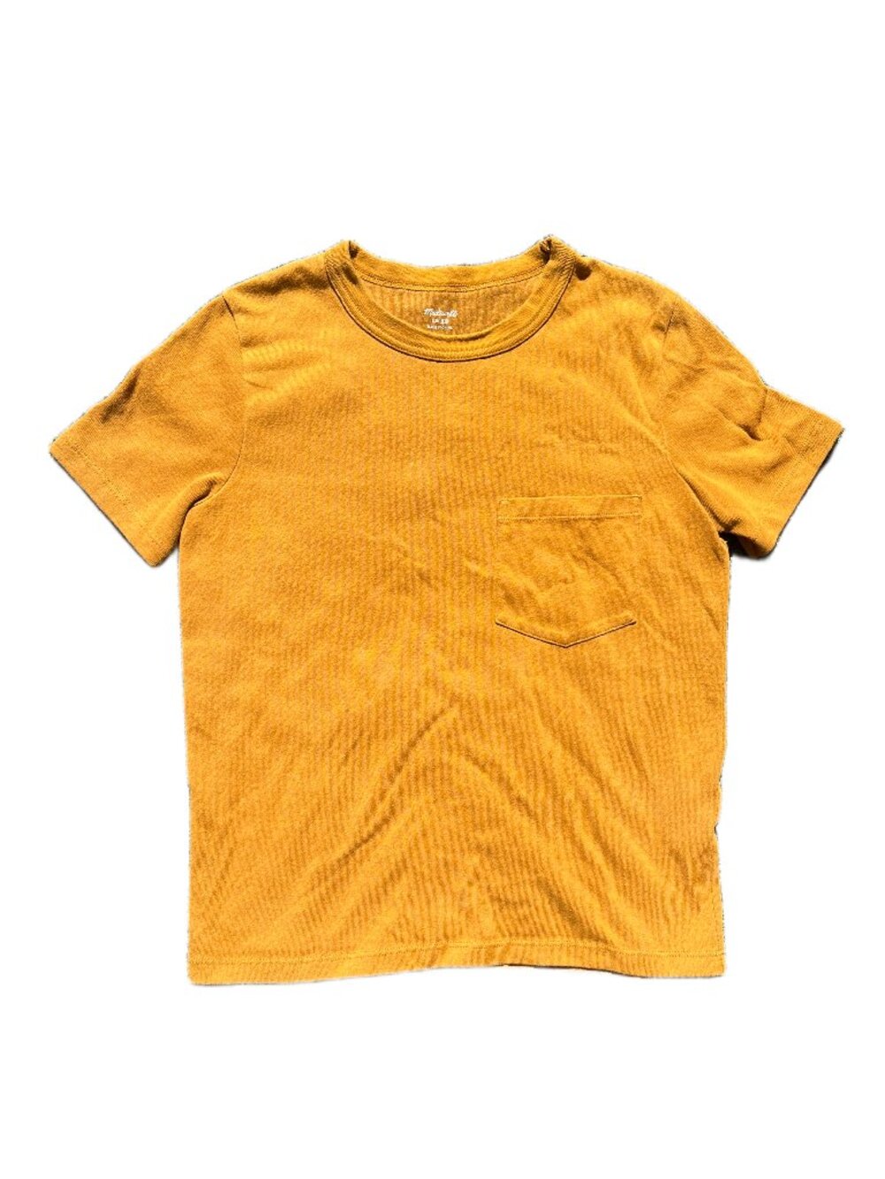 Madewell Mustard Yellow Pocket Tee – Size XS